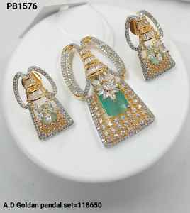 CONJUNTO DE COLGANTE DE DIAMANTE americano COLGANTE AMERICANO TRADICIONAL Y CONJUNTO DE COLGANTE CLÁSICO CHAPADO EN PLATA PARA MUJER Y NIÑA Y CONJUNTO DE JOYERÍA - Product Image 4