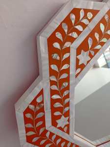 Marcos de espejo Zen asiático redondo de madera con incrustaciones de madreperla para diseñadores de interiores de bodas y tiendas de decoración del hogar - Product Image 5