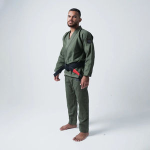 Unisex Jiu Jitsu BJJ Kimono Practice Uniform 100% Cotton Long Sleeve Jacket Pants Set Front Durable Quick Dry Breathable 420g - Product Image 6