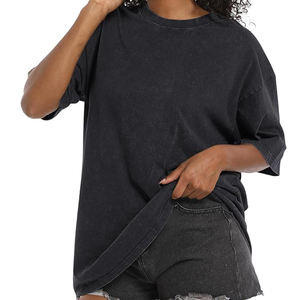Camisetas de gran tamaño de alta calidad para mujer, camiseta gruesa de lavado ácido Vintage de algodón, Camisetas básicas informales, ropa de calle superior para mujer larga - Product Image 3