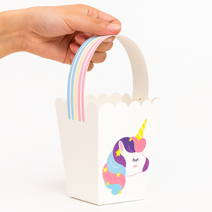 Bolsa de Regalo para Refrigerios con Diseño de Unicornio y Borde Ondulado, Reciclable, Papel de Arte, Asa de Mano, Impresión Offset, para Alimentos y Mascotas, Personalizable, Venta al por Mayor - Product Image 2