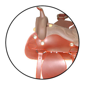 Ensemble de selle Western en cuir véritable fait à la main pour l'équitation avec bride de collier de poitrine usinée pour les courses de barils - Product Image 3