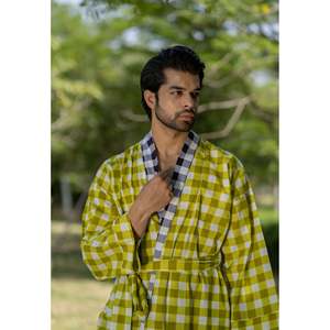 Robe Kimono Unisexe en Pur Coton Style Bohème, Peignoir de Luxe à Motifs Géométriques, Tenue Décontractée d'Été, Vêtement d'Intérieur Respirant avec Coupe Ample - Product Image 2