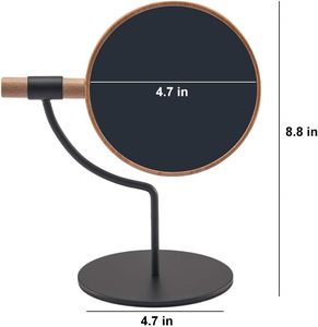 Miroir de table de bureau avec support mental grossissement 3X petit miroir de bureau en bois miroir de comptoir à 360 rotations pour le maquillage - Product Image 2