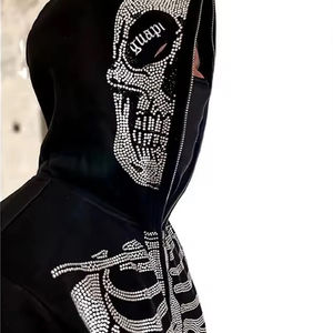 Sudadera con capucha y cremallera completa de lujo para hombre 100% algodón invierno 3D logotipo personalizado ropa de alta calidad - Product Image 4