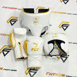 Guantes de Boxeo de Piel Auténtica Hechos a Medida, Personalizados con Logotipo OEM ODM, Blancos y Amarillos, para Sparring, Boxeo Profesional y Muay Thai - Product Image 1