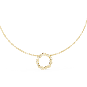 Mixed Shape Lab Grown Diamond Circle <b>Pendant</b> Necklace 14K 18K <b>Solid</b> <b>Gold</b> DEF VVS CVD Fine Luxury Jewelry For Anniversary Gifts - Product Image 5
