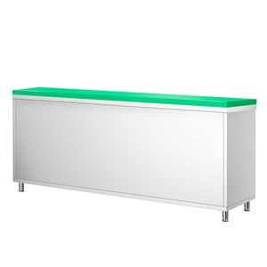 ตู้พื้นสแตนเลส PREMIUM - 2000x600 มม. - พร้อมประตูบานเลื่อน - รวม เขียงสีเขียว - Product Image 6