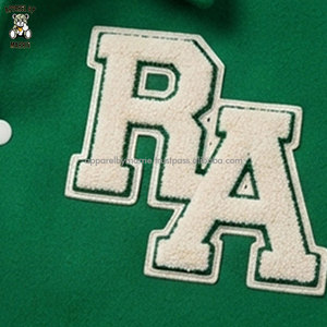 Chaquetas Varsity de Color Sólido con Bordado, Corte Holgado, para Ropa Urbana Informal - Product Image 5