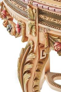 Mesa de entrada clásica de lujo con tablero de mármol y detalles florales pintados a mano - Product Image 5