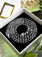 Collier tennis en moissanite noire VVS de 3 mm à 8 mm, en argent sterling 925, chaîne hip-hop glacée, bijoux personnalisés pour hommes