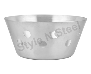 Stainless Steel Round Shape Deep <b>Basket</b> Stainless Steel Metal <b>Bread</b> <b>Basket</b> Used at Home With Custom Design - Product Image 1