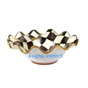 ชามสแตนเลสตกแต่งโต๊ะสไตล์ Gingko หรูหราพร้อมผีเสื้อสีดำสาขาที่สวยงามชามแฟนซีที่กำหนดเอง - Product Image 3