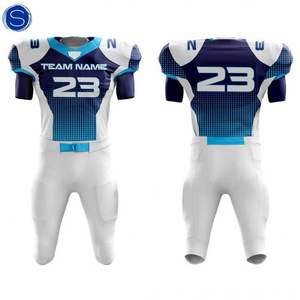 Conjunto de ropa deportiva transpirable de uniforme de fútbol americano hecho a medida con diseño específico del equipo de impresión por sublimación - Product Image 3