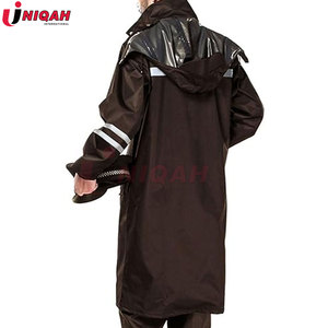 Chaqueta de lluvia larga con tira reflectante de camuflaje azul ligero para adultos Nylon Packable Detalles reflectantes ensanchados Reflectante - Product Image 3