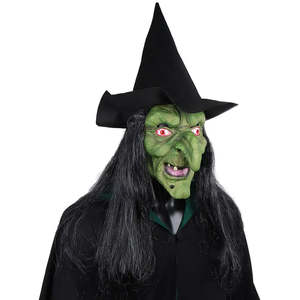 Masque Sorcier pour Halloween, masques de fête d'horreur en latex et tissu de soie pour décorations de Noël, fournitures élégantes pour fêtes - Product Image 4