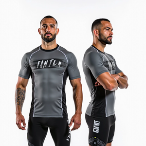 Sublimado Rash Guard MMA Anti UV Compresión Fit Camisa Manga completa Jiu Jitsu Kimono de Jiu Jitsu - Product Image 1