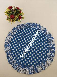 Manteles individuales Reversibles azul claro, bloque de mano Floral con estampado de volantes, decoración de mesa de comedor desechable moderna, reutilizable para el hogar - Product Image 5