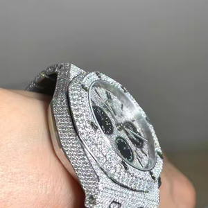 นาฬิกาเพชรสำหรับผู้ชายเรือนเรือนสแตนเลสคลาสสิกและหรูหรา - Product Image 3