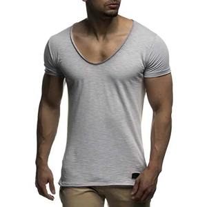 Camiseta de manga corta con cuello en V profundo para Hombre, Camiseta ajustada informal de verano, Camisetas finas para Hombre MY070 - Product Image 3