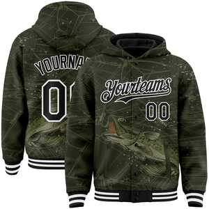Unisex fishing varsity letterman <b>jacket</b> with hoodie <b>thick</b> <b>fleece</b> material waterproof layer custom printed branding <b>jacket</b> - Product Image 5