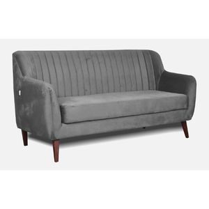 โซฟากำมะหยี่สีเทา3-Seater elza สำหรับตกแต่งห้องนั่งเล่น - Product Image 3