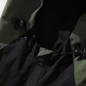 Hooded Puffer Jacket Water Repellent PFC Free Color Blocking Polyester <b>Windbreaker</b> for Men <b>Women</b> Winter Sporty Zipper Closure - Product Image 5