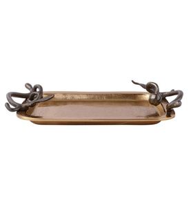 Plateau rectangulaire décoratif de poignée de branche de vin de cerise pour le mariage et les parties d'hôtel de restaurant - Product Image 3