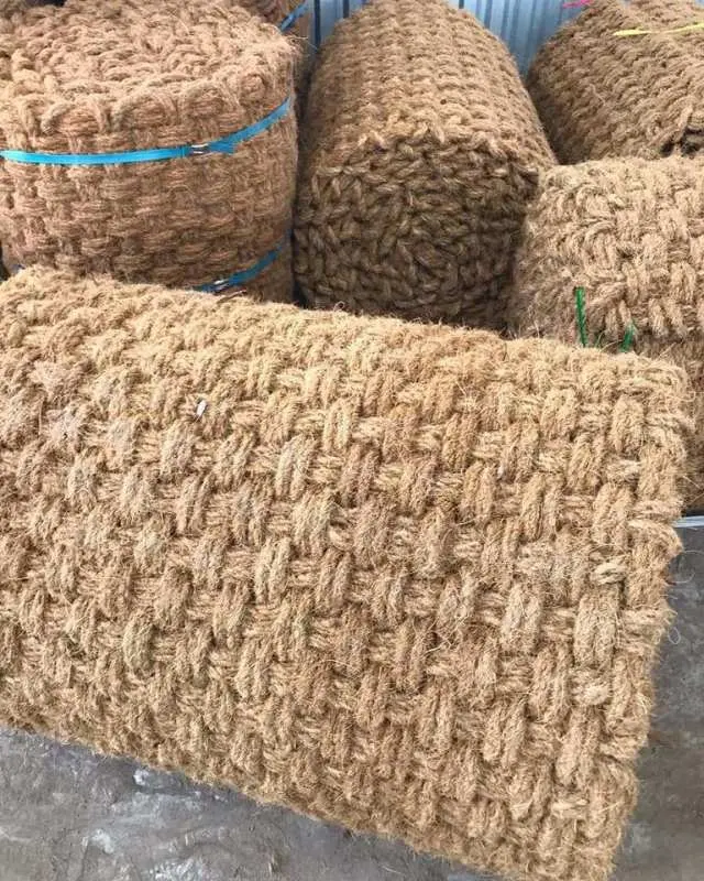 Natural Coconut Coir Mat For Garden and Outdoor / Coconut Fiber Mulch Mat For Road Custom Size Bulk Packing