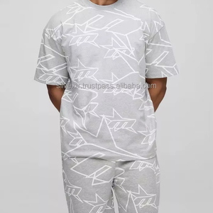 Conjunto de chándales cortos con estampado completo de gran tamaño para hombre, ropa informal, chándal transpirable y cómodo para hombre - Product Image 1