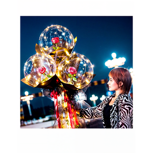 Bouquet di Rose Luminose con Luci LED per Decorazioni Natalizie e Palloncini per Feste - Product Image 1