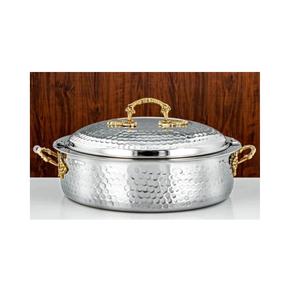 Último diseño Buffet Calentador Olla Cacerola Plato de acero inoxidable Plato para servir comida con trabajo de pintura a mano a precio atractivo - Product Image 6