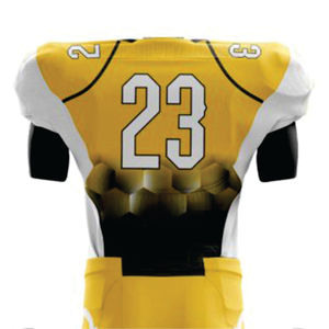 Uniforme de football pour hommes Ensemble maillot et pantalon de football américain personnalisé pour hommes Vêtements de sport d'équipe en sergé sublimés respirants - Product Image 3