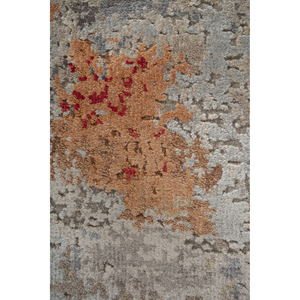 Alfombra Rectangular Uvenuti Azul de Lana y Seda de Bambú Anudada a Mano con Patrón Abstracto para Pasillo o Habitación LRB-1544 (Cs-01) - Hecha para Uso Doméstico - Product Image 3