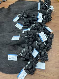 MEILLEUR VENDEUR noir naturel lisse machine faisceaux de cheveux extensions de cheveux humains vietnamiens pas synthétique pas d'enchevêtrement - Product Image 4