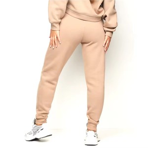 Joggers atléticos personalizados para mujer: tela lavada transpirable con decoración de encaje y logotipo - Product Image 2