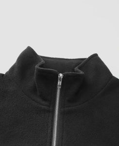Sudadera de cuello alto con patrón geométrico para hombre, estilo pijo, forro polar elástico ligero, ajuste holgado con detalle de trenza - Product Image 5