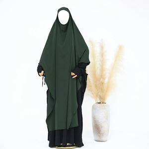 Bonito estilo árabe islámico modesto recto gasa Abaya Khimar sin mangas Burqa caftán bata patrón sólido ropa de oración - Product Image 5