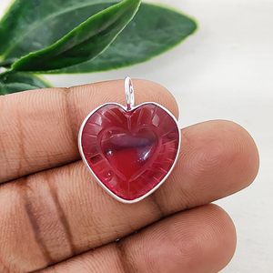Crystal Clear <b>Quartz</b> <b>Heart</b> Bezel Pendant 925 Sterling Silver Bezel Pendant For Jewelry Making Handmade 20mm Carved <b>Heart</b> Pendant - Product Image 4