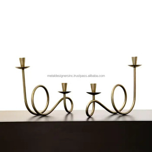 Candelero de metal dorado y plateado de hierro forjado con diseño de remolino para el hogar y la decoración navideña para regalos - Product Image 3