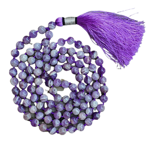 Pierre mala chevron améthyste perles guérison pierre naturelle jaap mala colliers mala perles 108 pierres précieuses naturelles cristal grossiste - Product Image 3