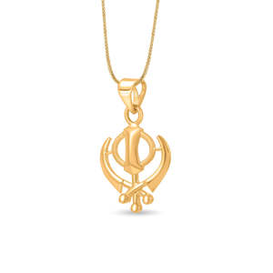Colgante Religioso Khanda de Oro con Cadena, Listo para Regalar - Product Image 4