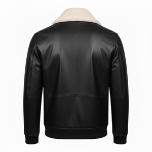 เสื้อแจ็คเก็ตหนังแกะนุ่มสำหรับผู้ชาย สไตล์ลำลอง/ปาร์ตี้/คลับ แฟชั่นเสื้อคลุมด้านนอก สไตล์ไบค์เกอร์/คาเฟ่เรเซอร์ - Product Image 2