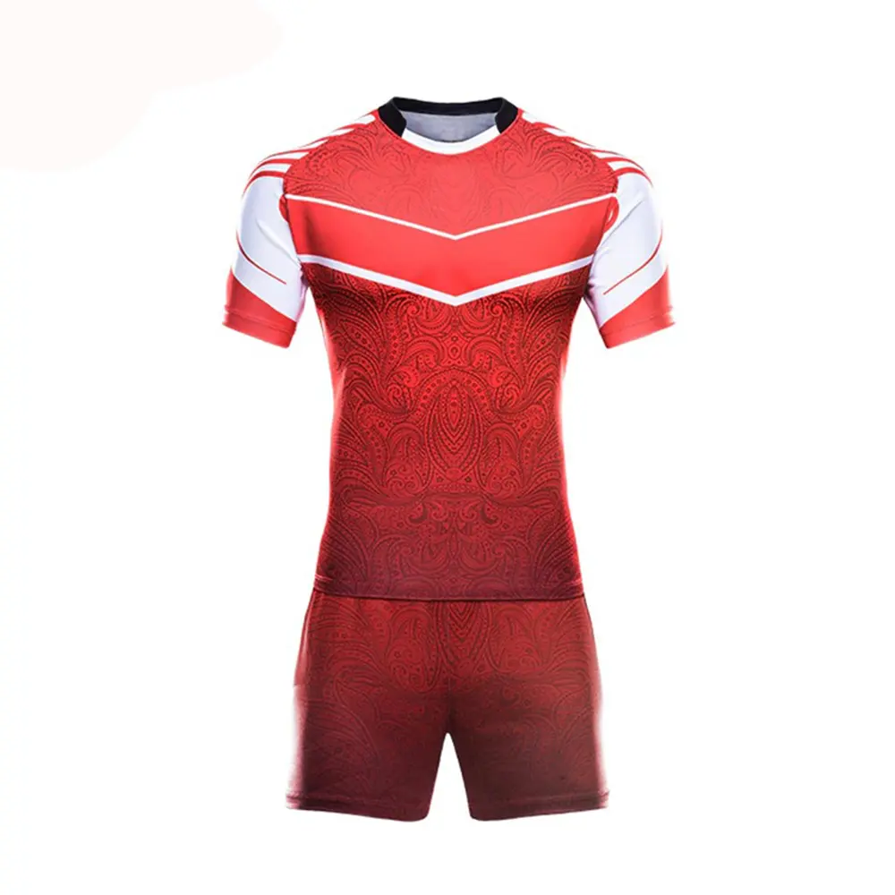 Sublimação de alta qualidade personalizado listrado esporte wear uniformes de rugby kits de rugby OEM masculino camisas de rugby para venda