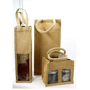 Custom Logo Eco-Friendly Jute Shopping <b>Wine</b> Tote <b>Bag</b> Natural Jute Bottle Carrier for <b>Wine</b> Eco-Sustainable Jute <b>Bags</b> - Product Image 1