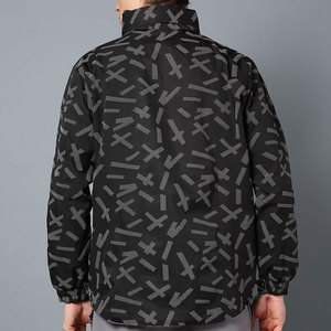 Chaqueta anorak de manga larga con capucha y cremallera para hombre, chaqueta cortavientos de nailon interno con cordón adjunto para hombre - Product Image 4