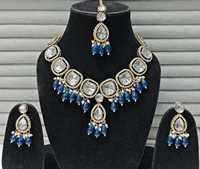 Collier de mariée lourd Kundan multicolore plaqué or avec perles pendantes de forme personnalisée, style ethnique, pour mariage et fiançailles, fabriqué en Inde