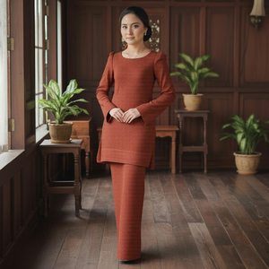 เสื้อคลุมเคบาย่าปักลายเรียบง่าย สไตล์วiral ปี 2025 ผ้าเครปซีลอน รักษ์โลก ทรงเอไลน์ สีเขียวพาสเทล เขียวเซจ มีสินค้าพร้อมส่ง - Product Image 1