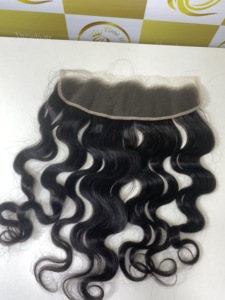 Oreille à oreille frontale HD dentelle transparente prix de gros de haute qualité vierge vietnamien HD noeud invisible tendance cheveux humains - Product Image 2