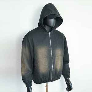 Chất Lượng Cao Người Đàn Ông Axit Rửa Hoodies Mặt Trời Faded Dây Kéo Phản Quang Nhà Sản Xuất Zip up Phong Cách Mới Thời Trang Thường Xuyên Hoodies Cho Nam Giới - Product Image 2